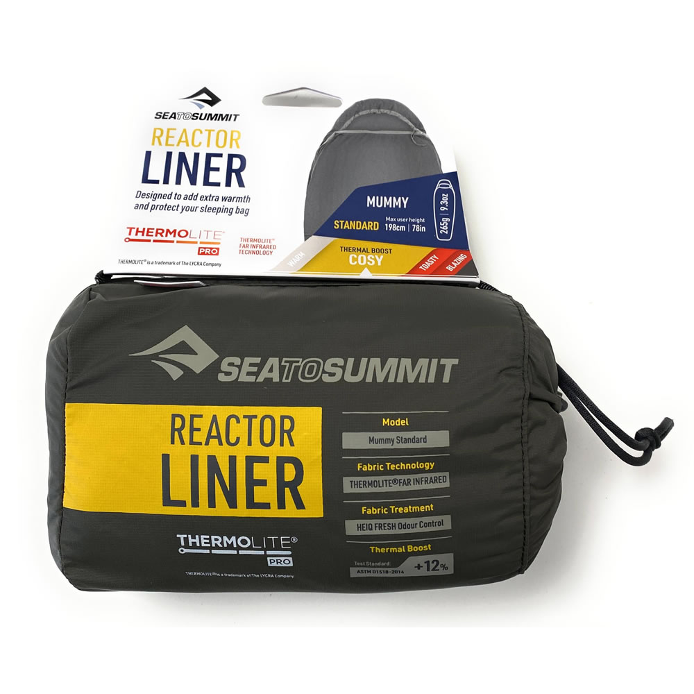 thumbnail image 2 of Sea To Summit Silk Blend Sleeping Bag Liner – Thermal Boost +8%, Rectangular, Grey 2 of 6