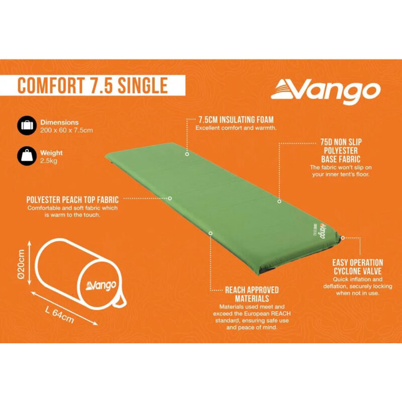 vango comfort 7.5 single self inflating mat
