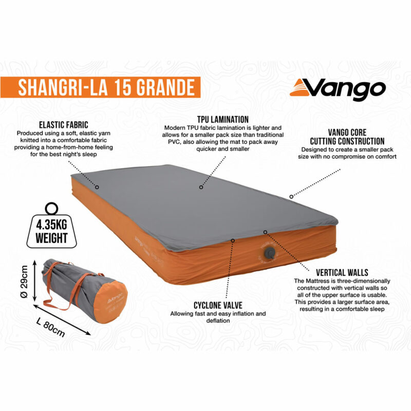 vango shangri la ii 15cm grande sleep mat