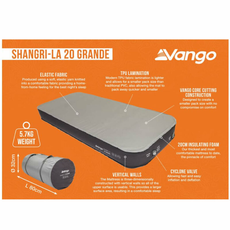 vango shangri la ii 20cm grande sleep mat